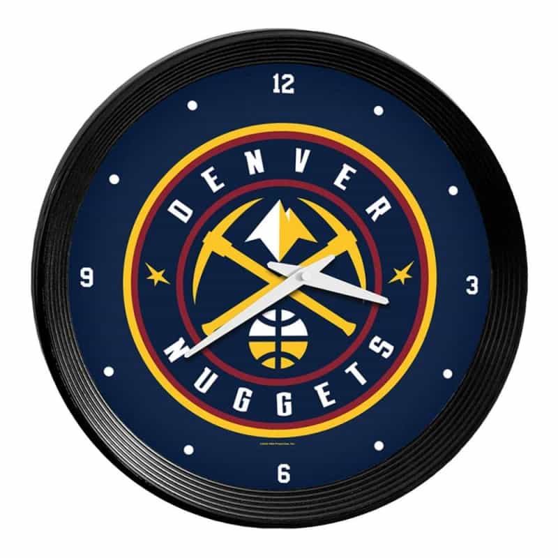 Denver Nuggets: Ribbed Frame Wall Clock