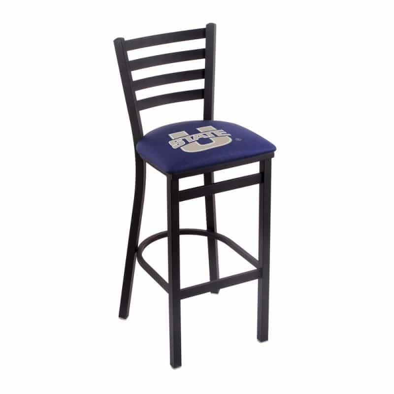L004 Utah State 25" Stationary Counter Stool With Black Wrinkle Finish