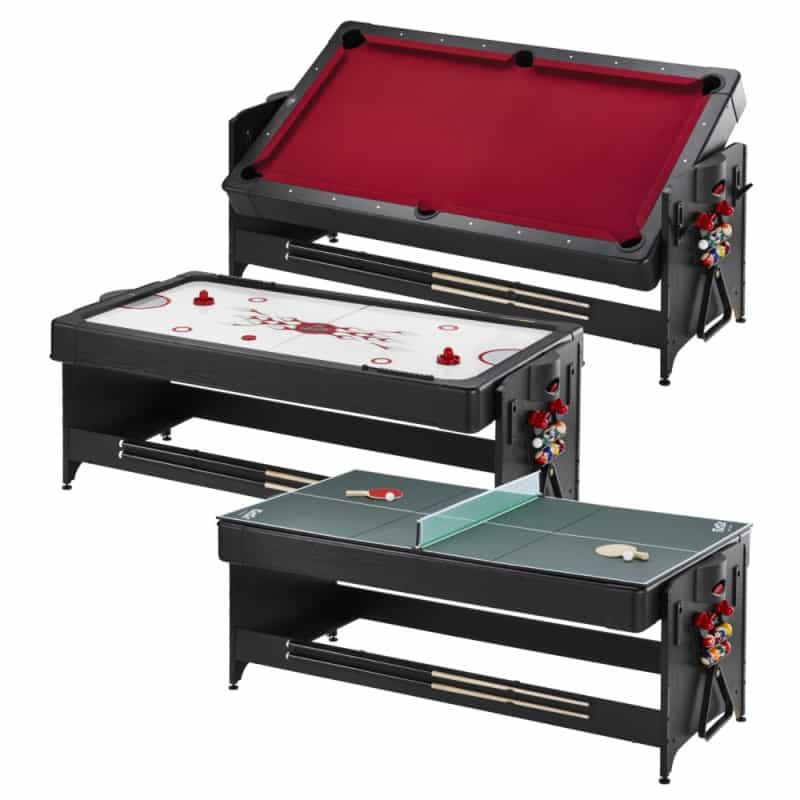 Fat Cat Original 3-In-1 7' Pockey Multi-Game Table Red