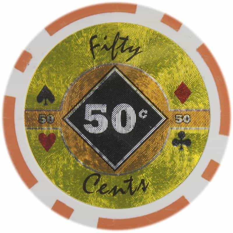 Black Diamond Series Poker Chips 14 Gram - $0.50 Sold By The Roll 25 Pcs Per Roll