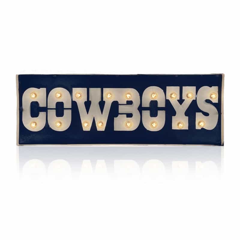 Dallas Cowboys Lighted Recycled Metal Street Sign