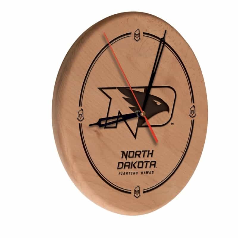 North Dakota Laser Engraved Wood Clock By The Holland Bar Stool Co