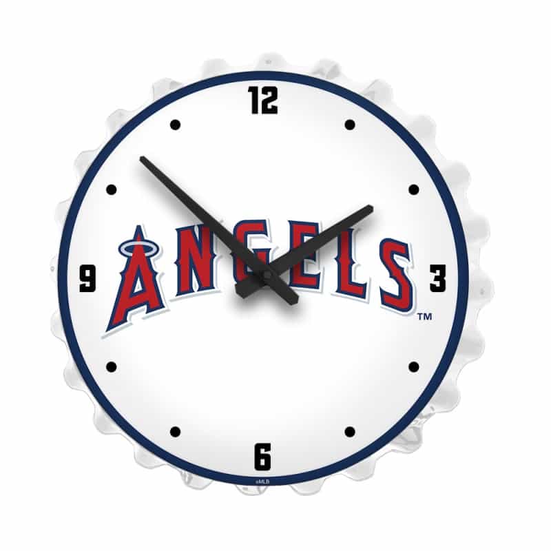 Los Angeles Angels: Wordmark - Bottle Cap Lighted Wall Clock
