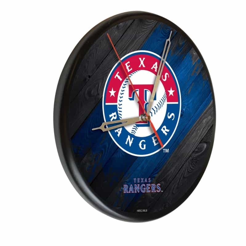 Texas Rangers 13" Solid Wood Clock