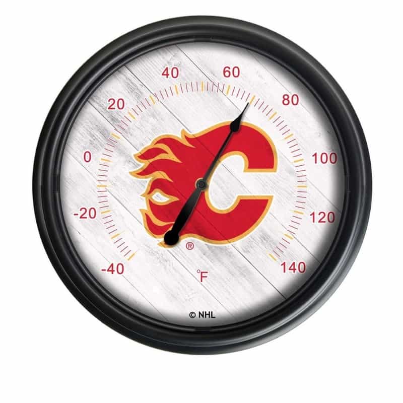 Calgary Flames Indoor/Outdoor Led Thermometer By Holland Bar Stool Company