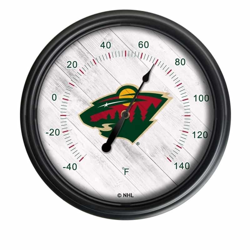 Minnesota Wild Indoor/Outdoor Led Thermometer By Holland Bar Stool Company