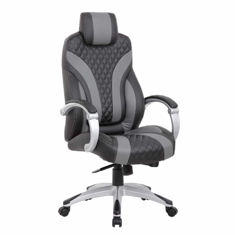 Boss Executive Hinged Arm Chair - Black/Grey
