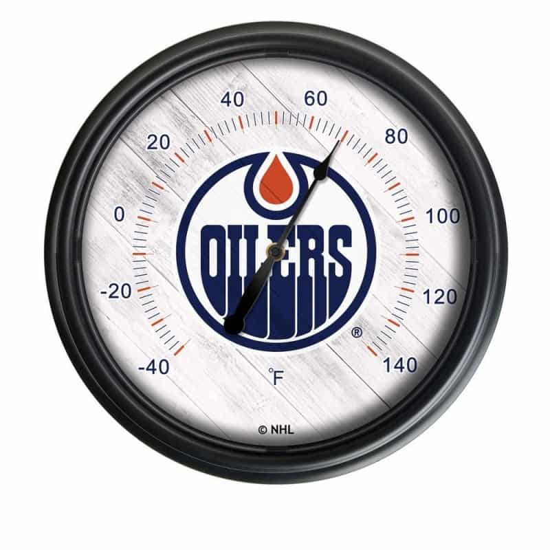 Edmonton Oilers Indoor/Outdoor Led Thermometer By Holland Bar Stool Company