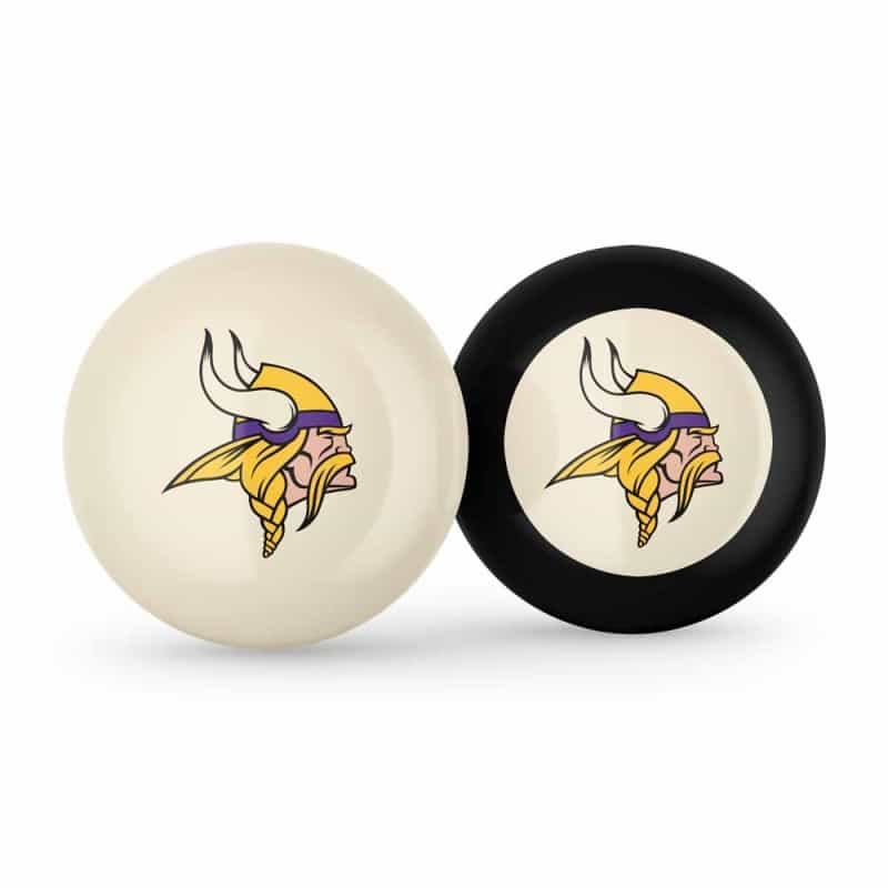 Minnesota Vikings Logo Cue Ball & 8 Ball