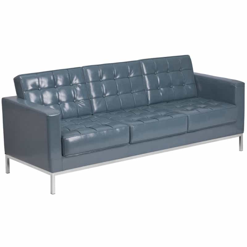 Hercules Lacey Series Contemporary Gray Leathersoft Sofa With Stainless Steel Frame