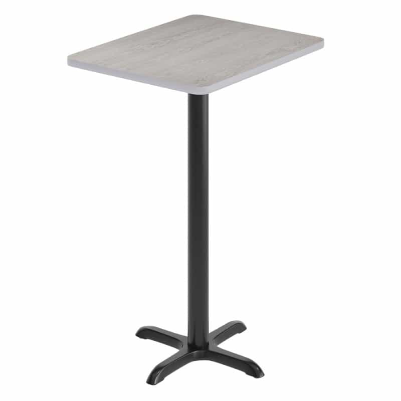 Stiles 24'' X 30'' Gray Rectangular Laminate Table Top With Black 22 X 22 "X" Style Bar Height Base