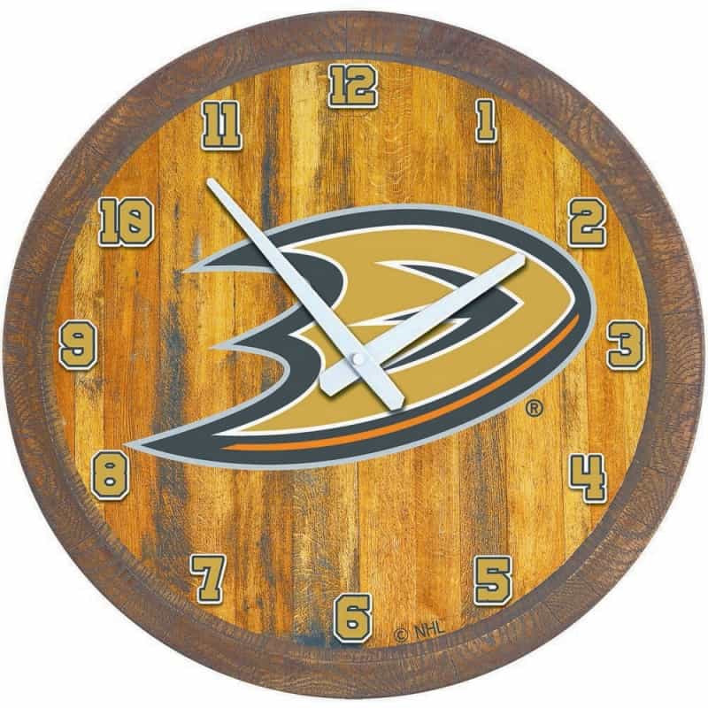 Anaheim Ducks: "Faux" Barrel Top Wall Clock