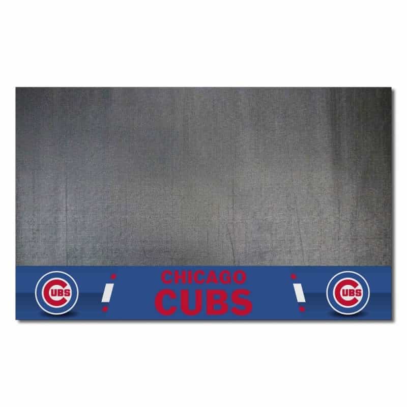 Chicago Cubs Vinyl Grill Mat - 26In. X 42In. - Circular Cubs Primary Logo & Wordmark