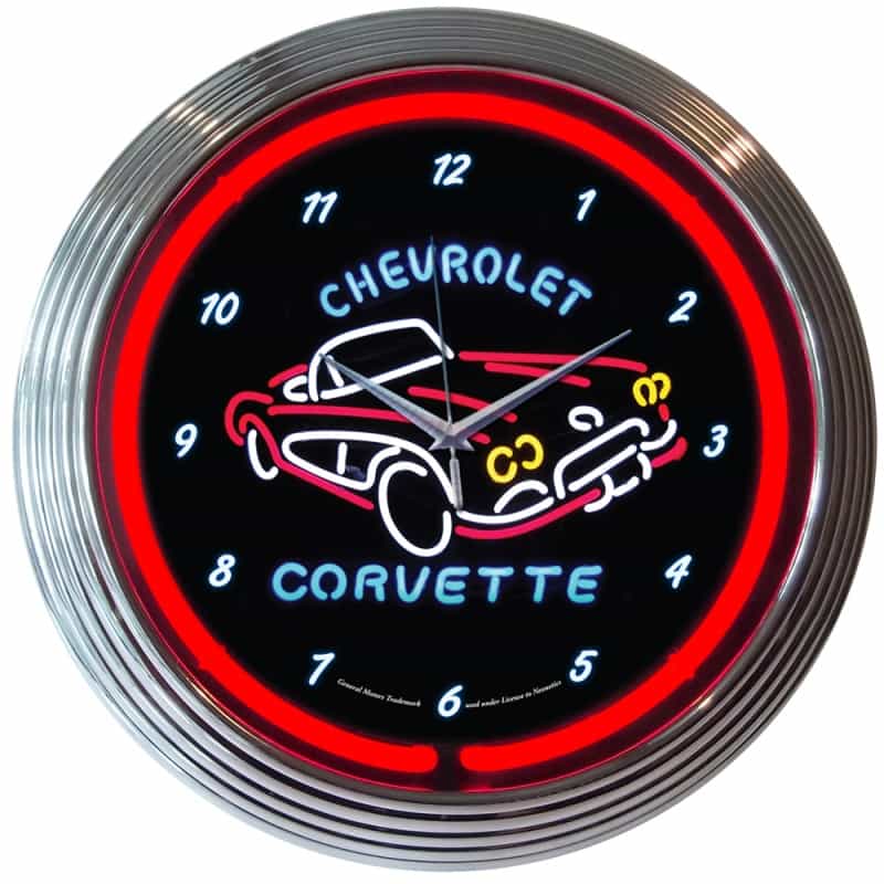 Corvette C1 Neon Clock 15" X 15" X 3"