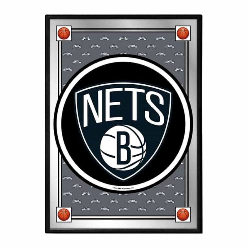 Brooklyn Nets: Team Spirit - Framed Mirrored Wall Sign - Vertical