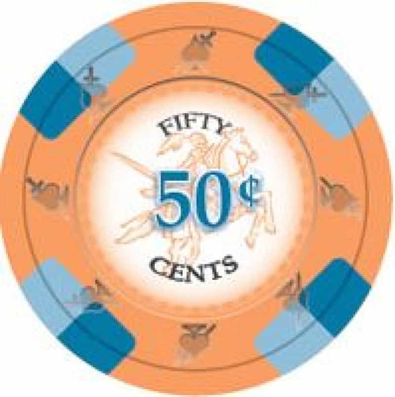Poker Knights Series Clay Poker Chips 13.5G Roll Of 25 Chips - $0.50