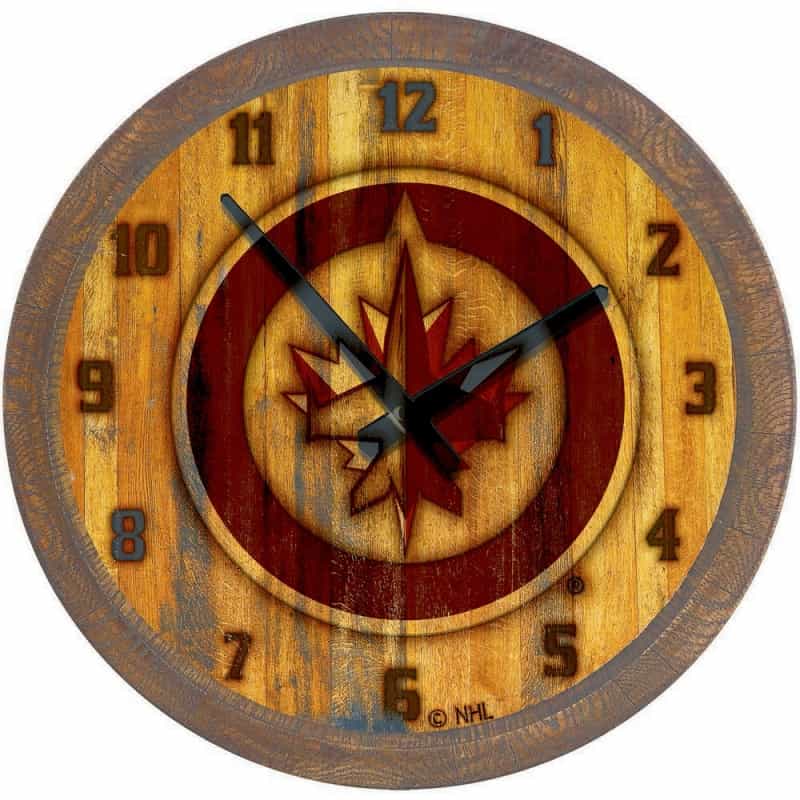 Winnipeg Jets: Branded "Faux" Barrel Top Wall Clock