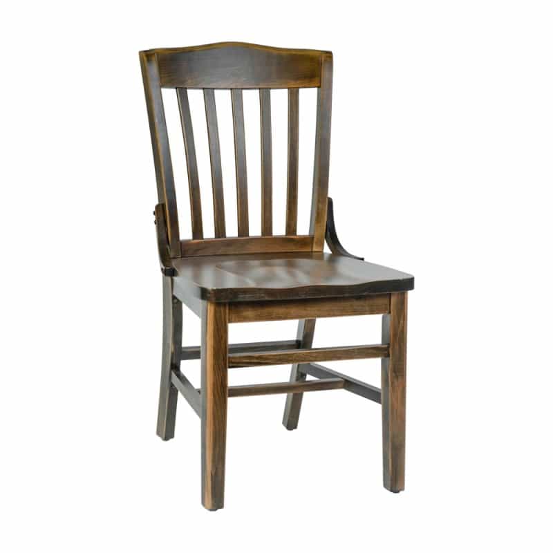 Hercules School House Back Antique Copper Wood Restaurant Chair