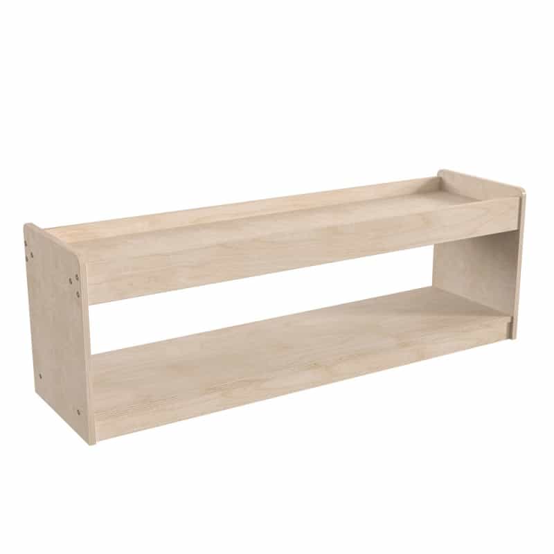 Bright Beginnings Commercial Grade Modular Wooden Classroomopenstorage Unit With Upper Shelf With Raised Edges, Natural