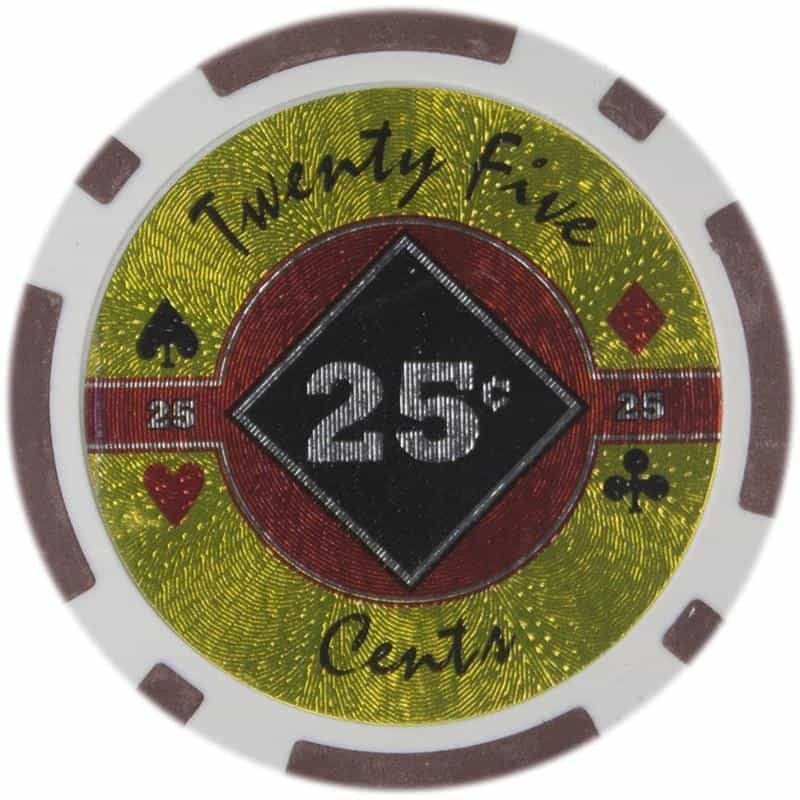 Black Diamond Series Poker Chips 14 Gram - $0.25 Sold By The Roll 25 Pcs Per Roll