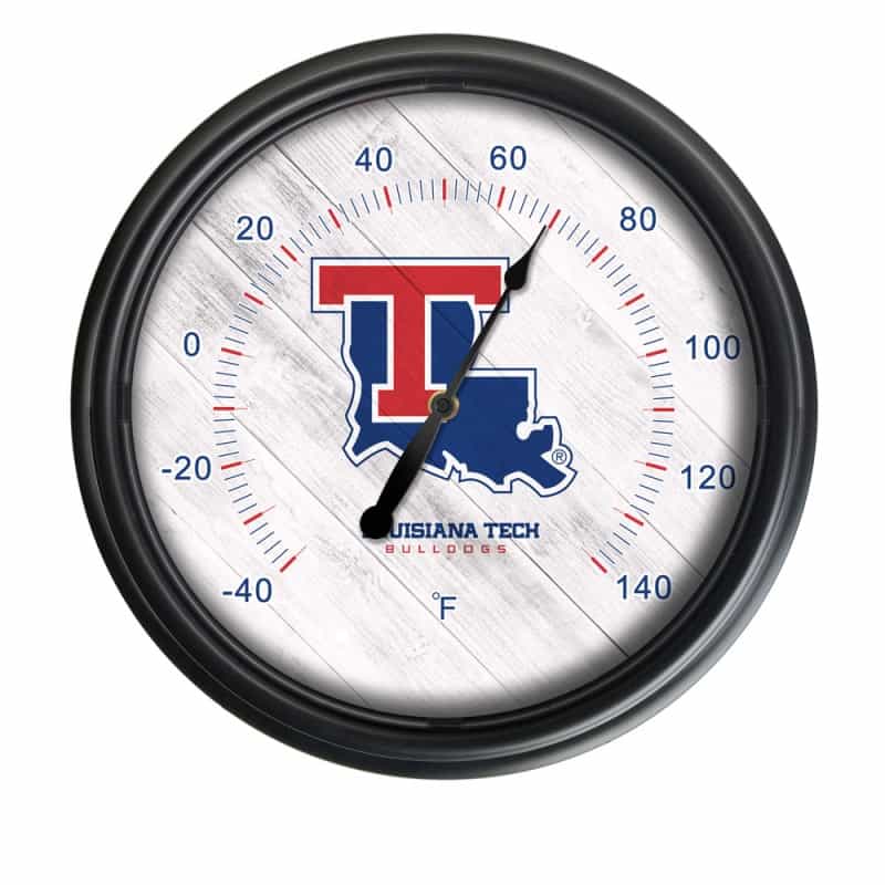 Louisiana Tech University Indoor/Outdoor Led Thermometer By Holland Bar Stool Company