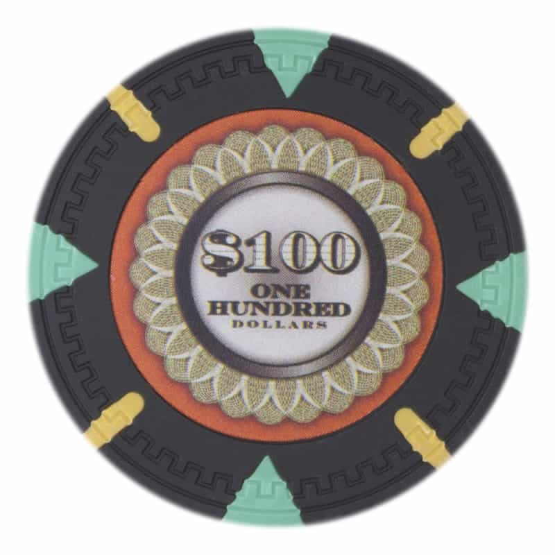 Mint 13.5 Gram Poker Chips - $100 (25 Pack)