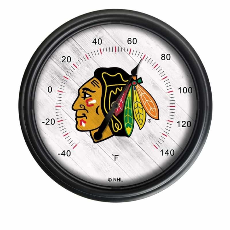 Chicago Blackhawks Indoor/Outdoor Led Thermometer By Holland Bar Stool Company