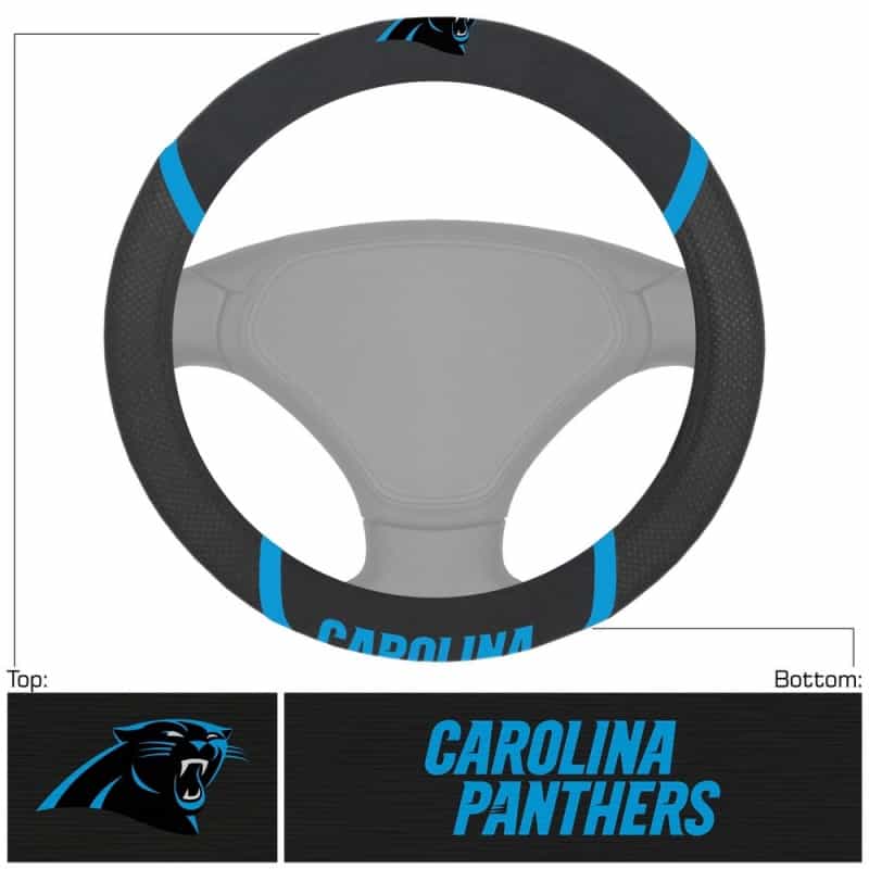 Carolina Panthers Embroidered Steering Wheel Cover