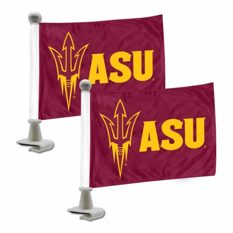 Arizona State Sun Devils Ambassador Car Flags - 2 Pack Mini Auto Flags, 4In X 6In