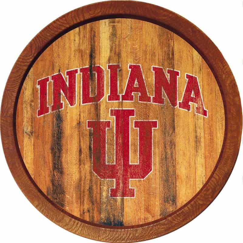 Indiana Hoosiers: Weathered "Faux" Barrel Top Sign