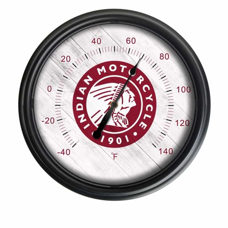 Indian Motorcycle (Head) Indoor/Outdoor Led Thermometer By Holland Bar Stool Company