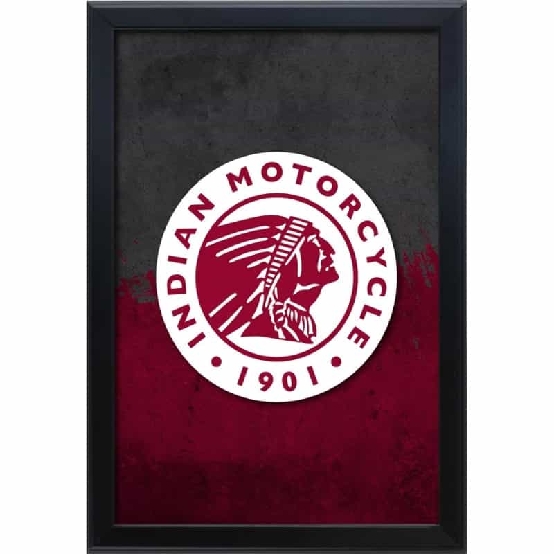 Indian Motorcycle (Head) 15.75" X 23.5" Led Snap Frame Lightbox By Holland Bar Stool Company