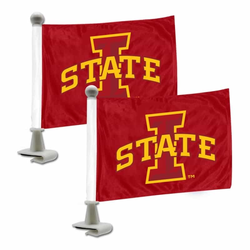 Iowa State Cyclones Ambassador Car Flags - 2 Pack Mini Auto Flags, 4In X 6In