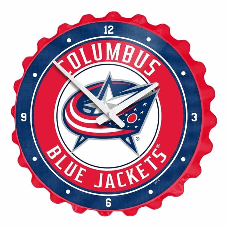 Columbus Blue Jackets: Bottle Cap Wall Clock