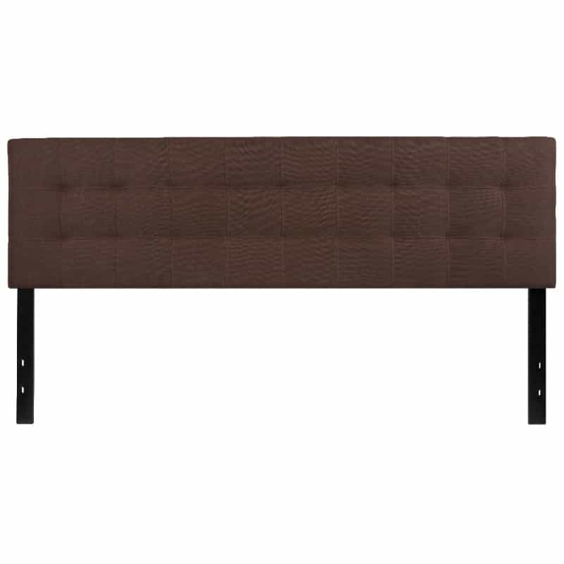 Bedford Tufted Upholstered King Size Headboard In Dark Brown Fabric