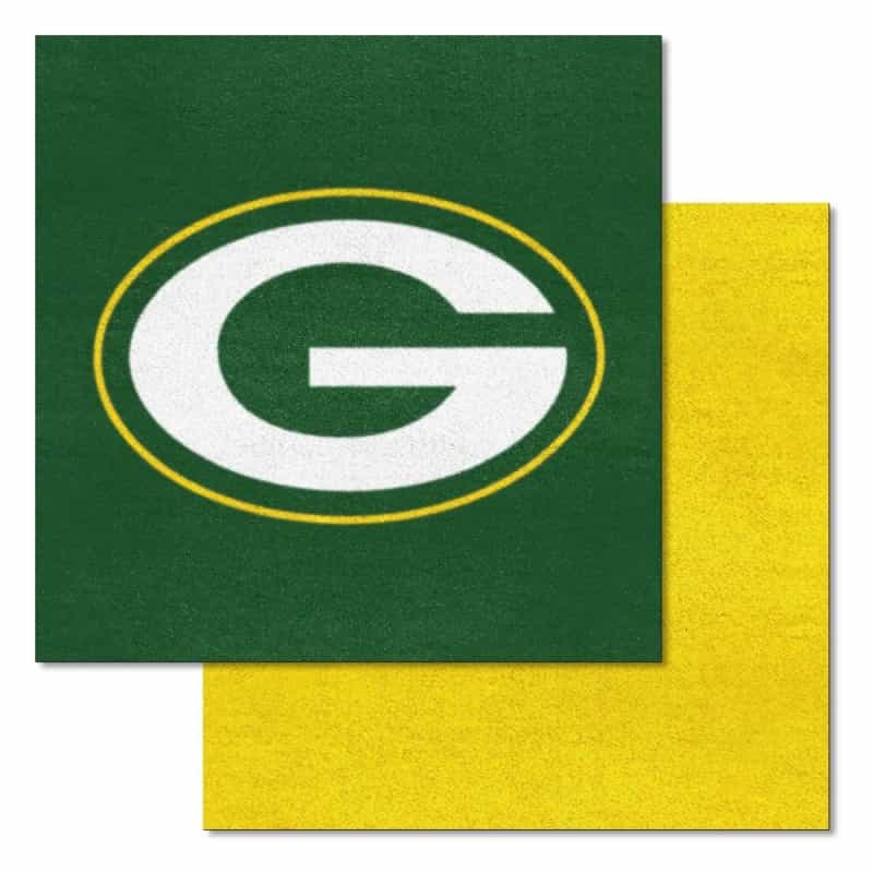 Green Bay Packers Team Carpet Tiles - 45 Sq Ft. - Oval G Primary Logo