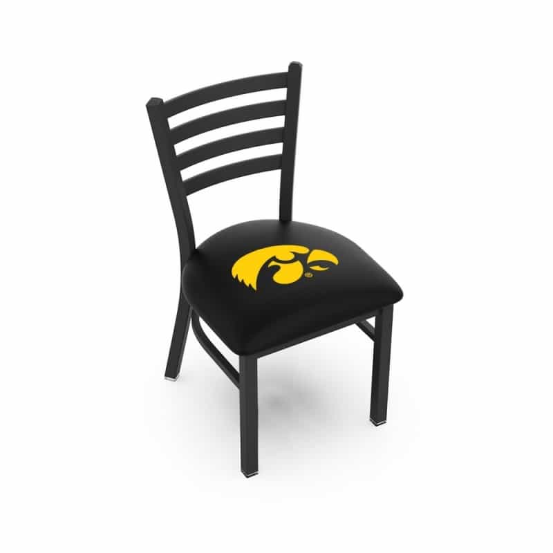 L00418 Black Wrinkle Iowa Stationary Chair With Ladder Style Back By Holland Bar Stool Co