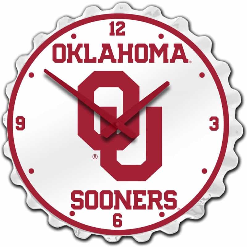 Oklahoma Sooners: White - Bottle Cap Wall Clock