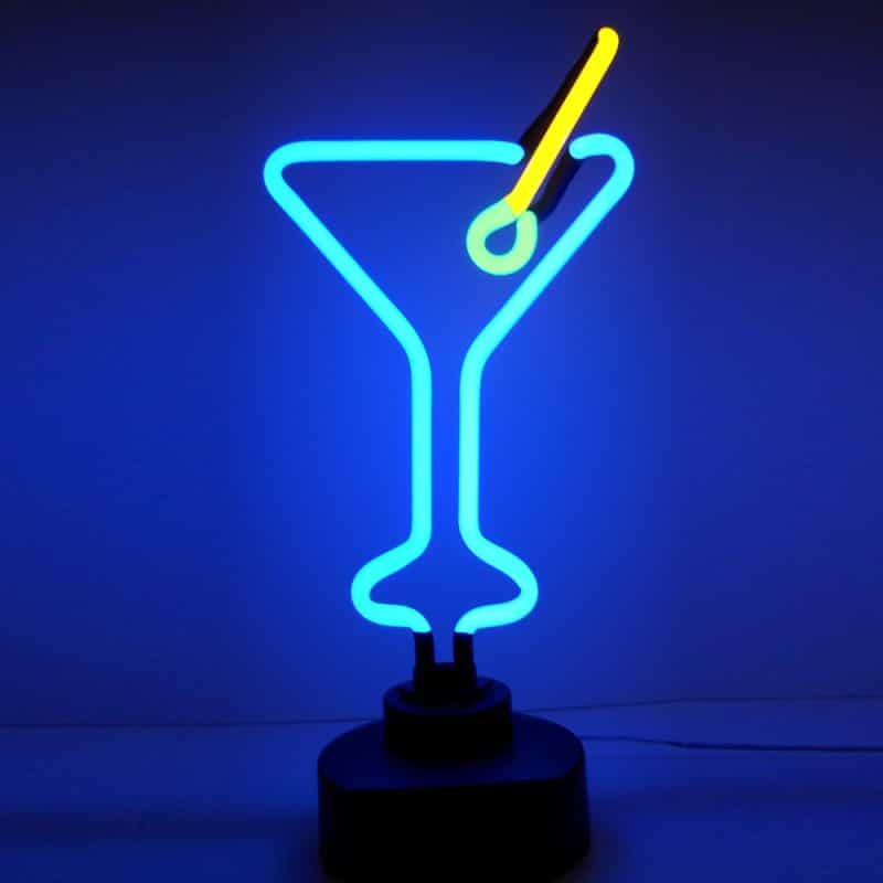 Martini Glass Neon Sculpture 8" X 17" X 6"