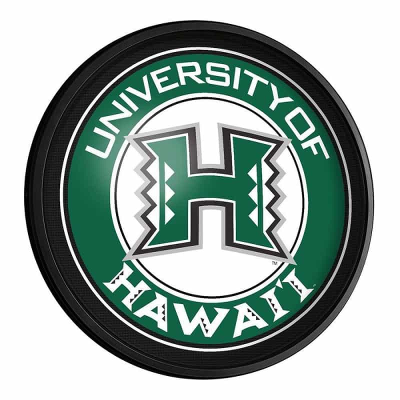 Hawaii Warriors: Round Slimline Lighted Wall Sign