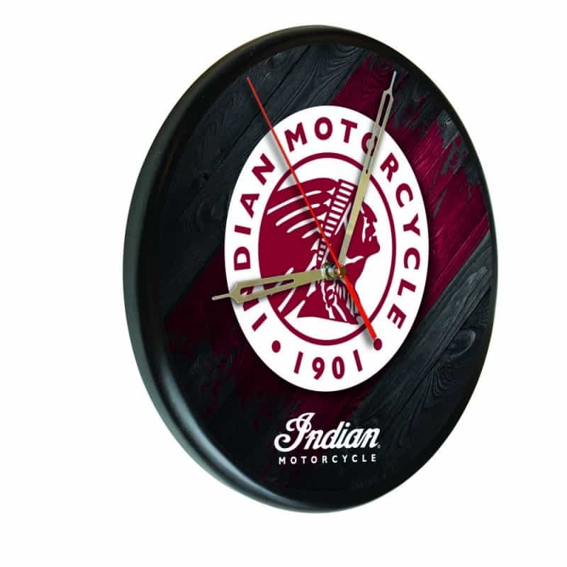 Indian Motorcycle Digitally Printed Wood Clock By The Holland Bar Stool Co