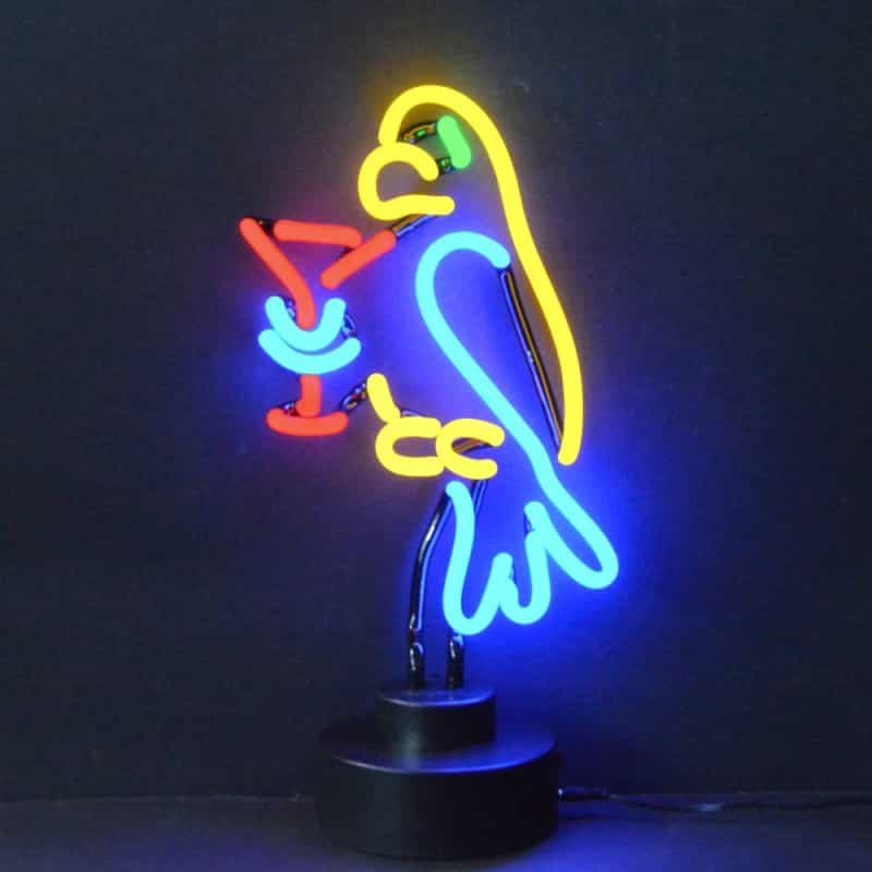 Parrot Margarita Neon Sculpture 14" X 8" X 6"