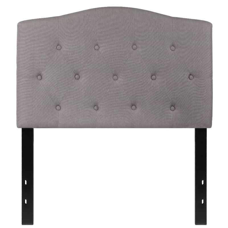 Cambridge Tufted Upholstered Twin Size Headboard In Light Gray Fabric