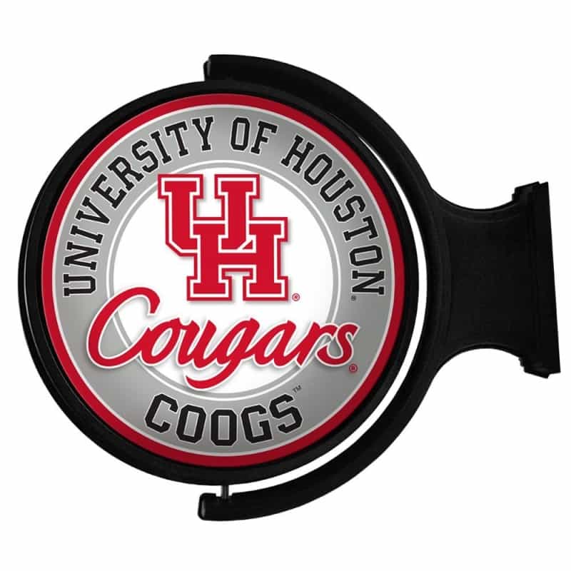 University Houston Cougars Rotating Illuminated Team Spirit Wall Sign-Round, Pick Your Style: Cougars
