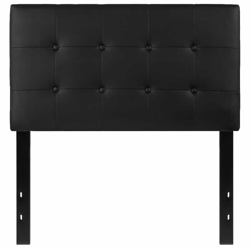 Lennox Tufted Upholstered Twin Size Headboard In Black Vinyl