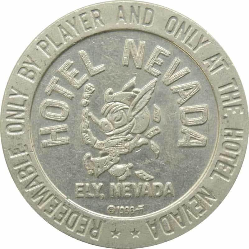 Hotel Nevada Casino Ely Nv $1 Token 1966