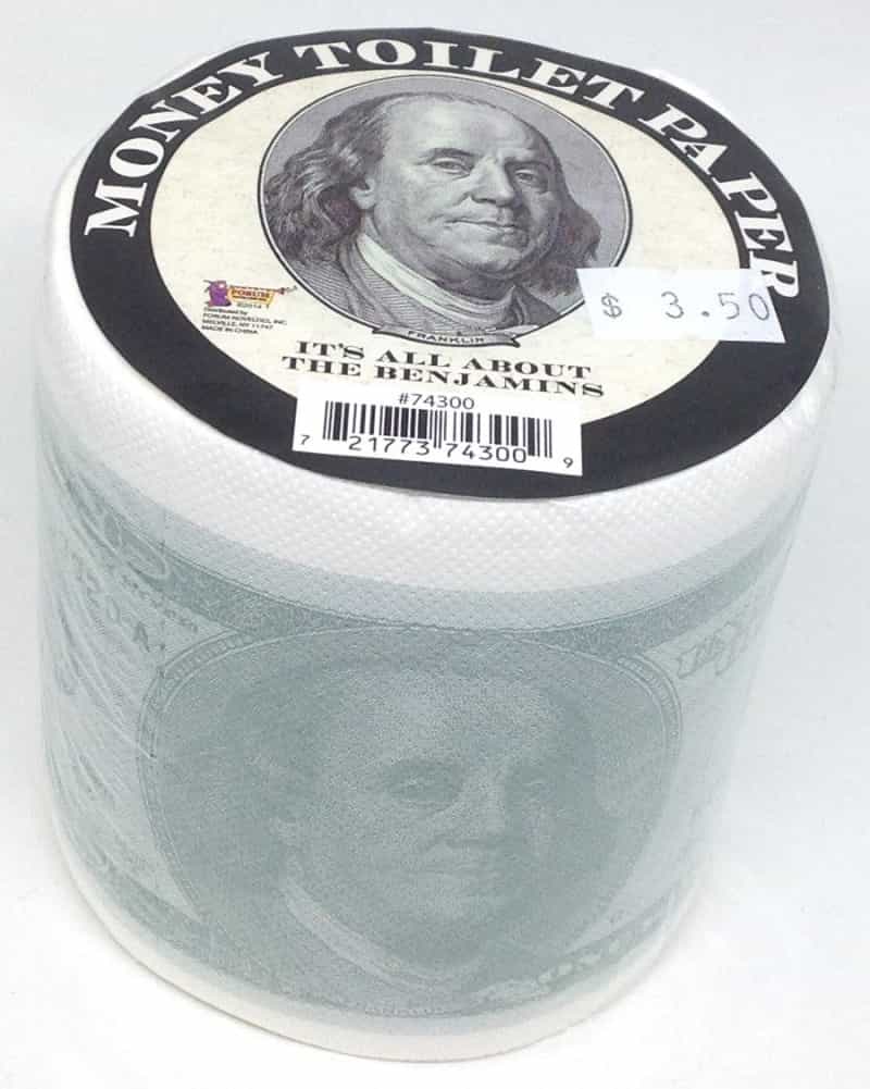 Money Toilet Paper $100 Bills