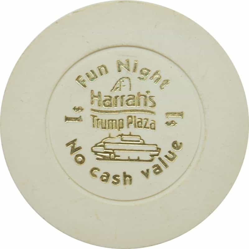 Harrah's Trump Plaza Casino Atlantic City New Jersey Fun Night Ncv $1 Chip