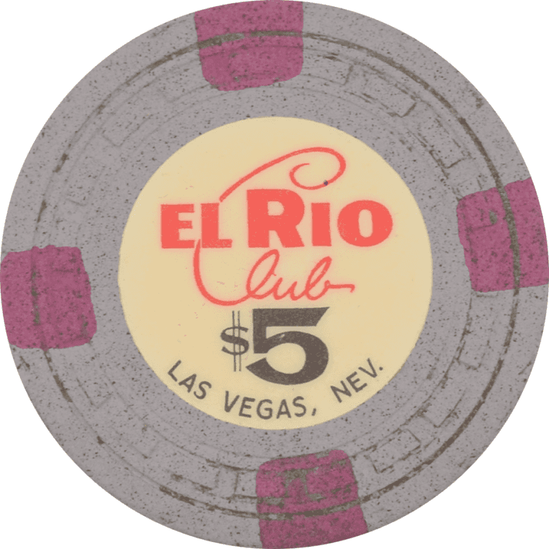 El Rio Club Casino Las Vegas Nevada $5 Chip 1962