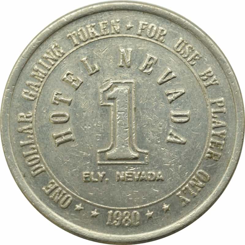 Hotel Nevada Casino Ely Nevada $1 Token 1980
